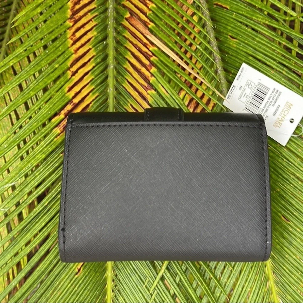 MICHAEL KORS CARMEN MEDIUM LOGO AND FAUX LEATHER WALLET BLACK - Picture 8 of 16